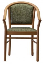 Manuela Three Quarter Back C536 Timber Leg Arm Chair. Beech. Any Fabric Colour